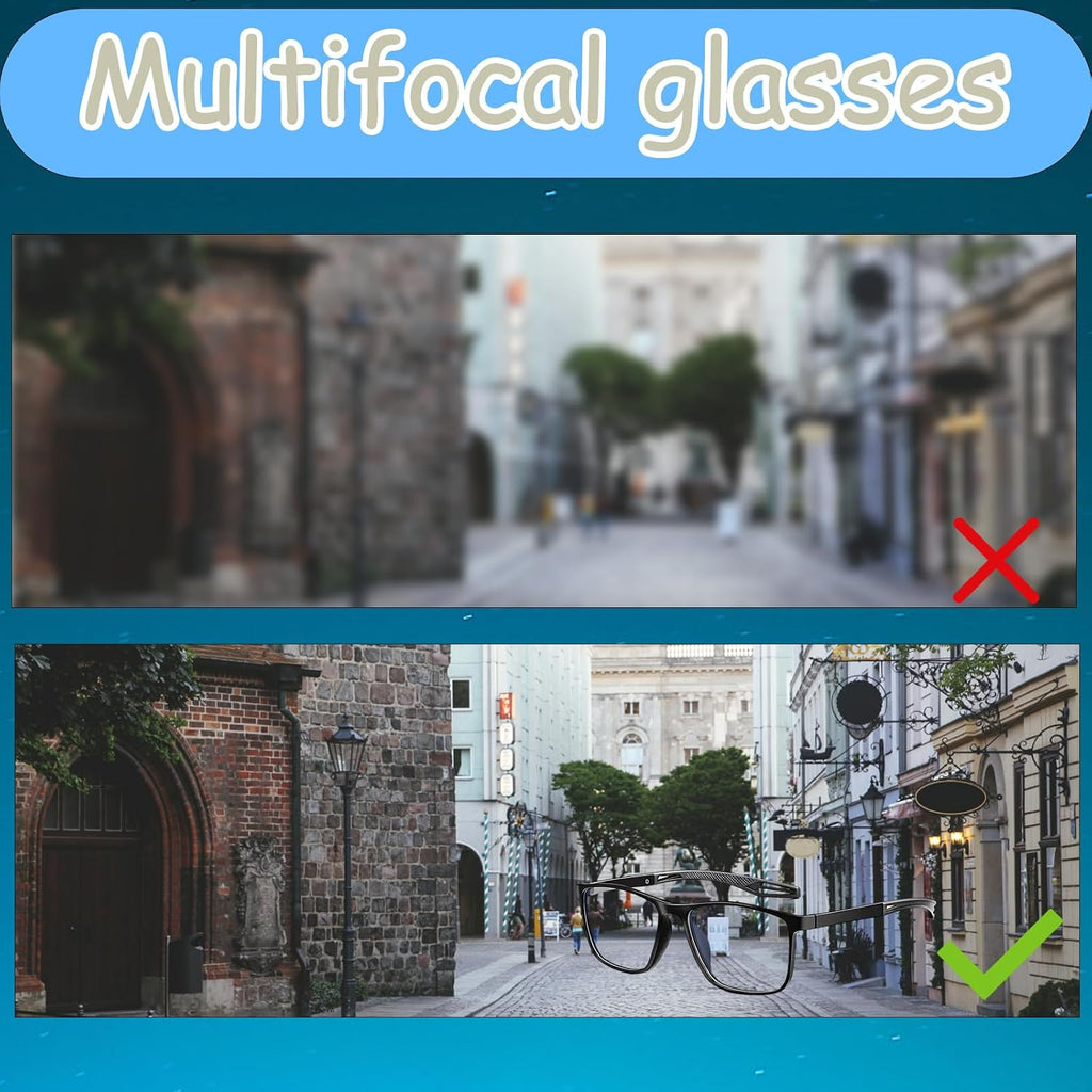 3Pcs Auto Focus Glasses, Bifocal Reading Glasses, Progressive Multifocal Glasses for Men, Varifocal Glasses (Mid-Near Range, 2X, 2.5X, 3X)
