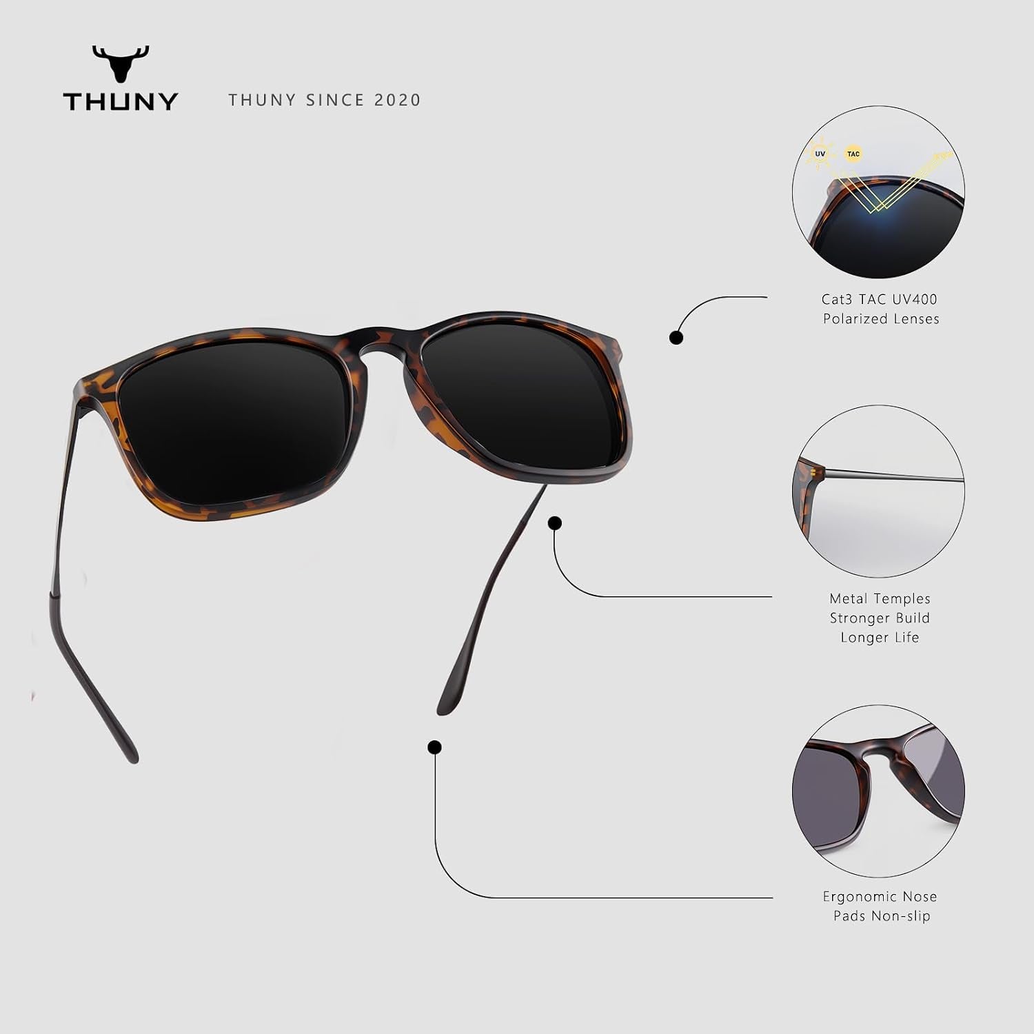 Sunglasses Men Polarized Sunglasses for Men Women,Uv400 Protection Retro Sun Glasses for Driving Fishing