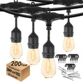 200FT String Lights for outside LED Patio Lights Outdoor Waterproof with 63 Shatteproof Edison Lights Outdoor String Lights 2200K for Patio Gazebo Pergola Café