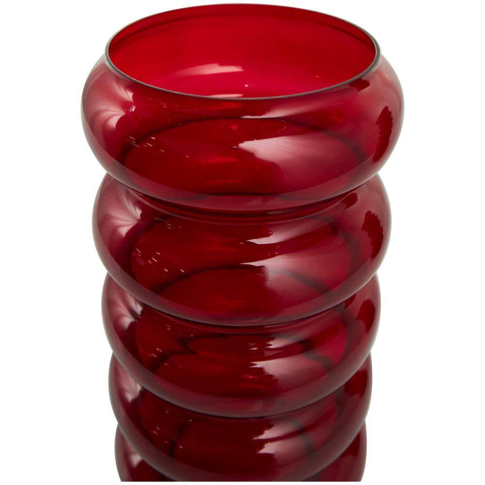 Red Bubble Glass Decorative Vase (Set of 2)