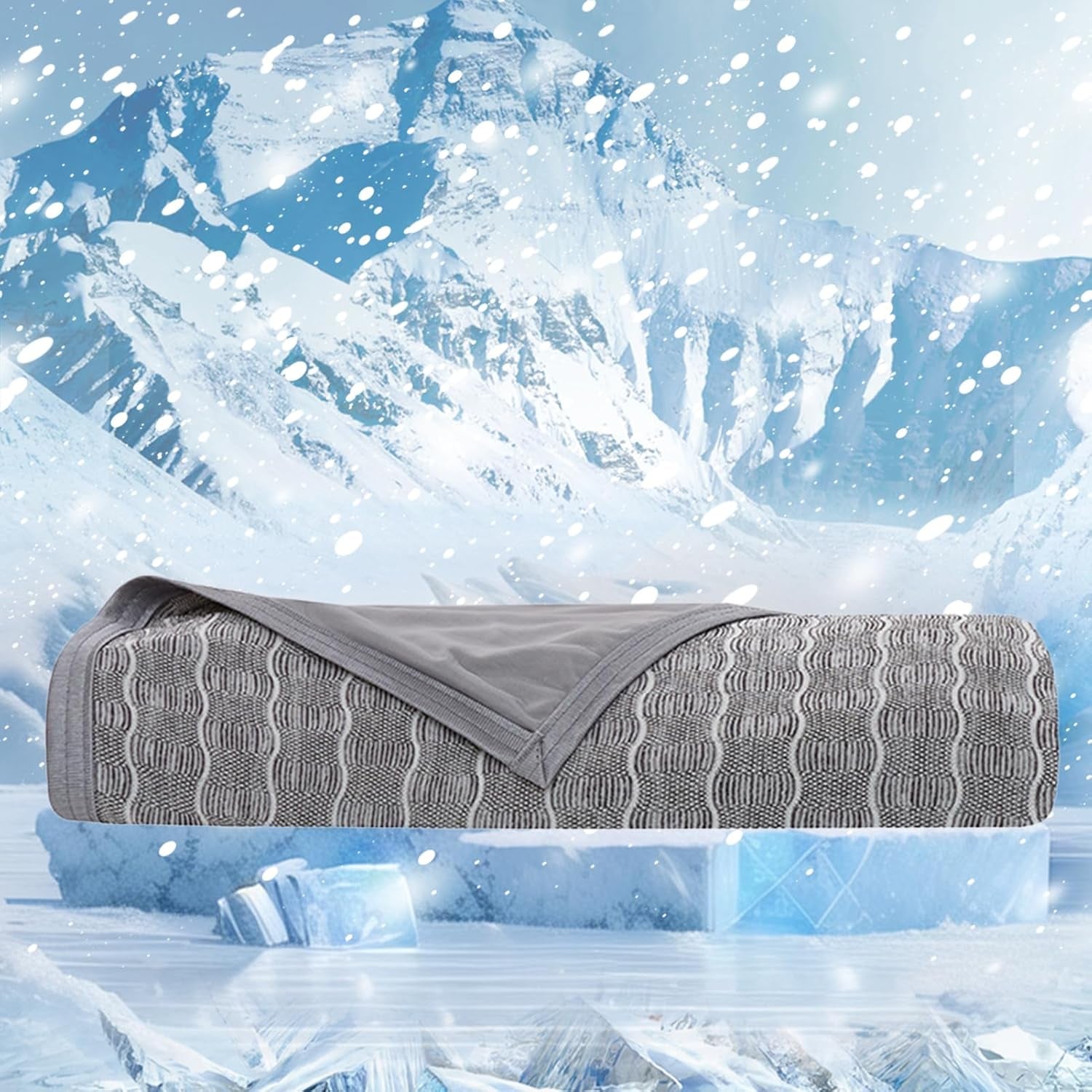 Grey Cooling Throw Blanket Arc-Chill Cool Summer Blanket with Q-Max > 0.5 Japanese Cold-Sensing Technology Perfect for Night Sweats and Hot Sleepers 200X220Cm Cooling Blanket