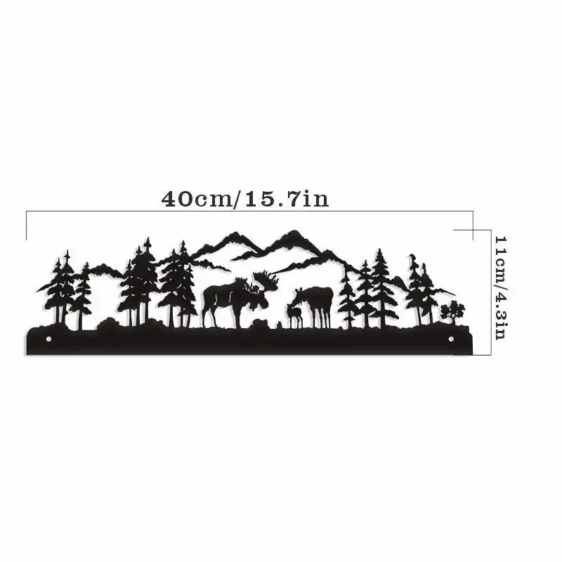 Metal Crafts Metal Wall Decoration, Home Decoration Art Forest Moose Living Room Interior Decoration Ornaments Wall Decoration