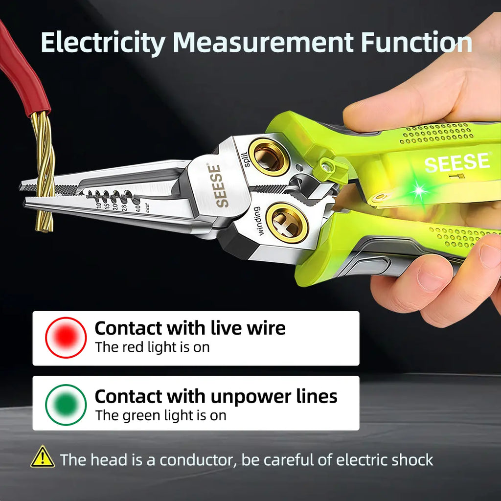SEESE 8-in-1 Wire Stripper Twister with Voltage Tester