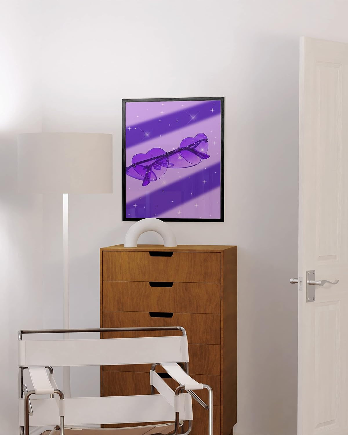 Sunglass Art - Purple Aesthetic Room Decor & Cool Posters for Neon Wall Art - UNFRAMED 12X16