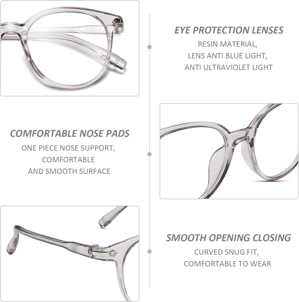 2 Pieces of round Frame Glasses, Children'S Glasses, Anti-Blue Light Glasses, Simple Design Glasses, Fashionable Glasses