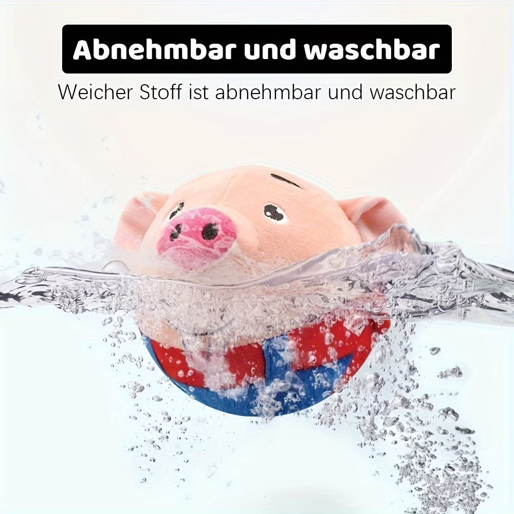 Moving , USB Rechargeable Interactive Washable Cartoon Pig Plush Sound Electronic Dog Toy, Small Plush Sound Toys for Dogs