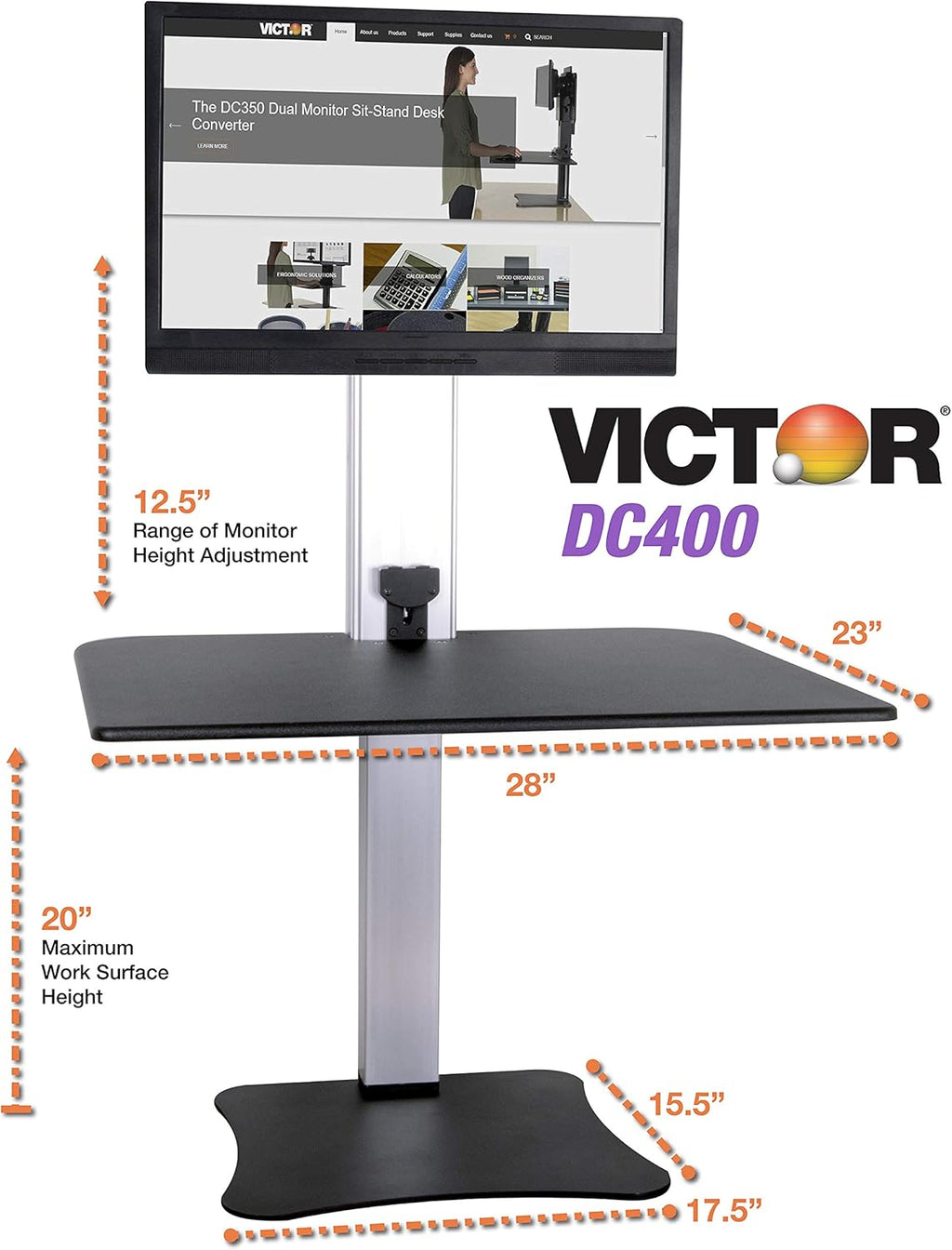 DC400 Electric Standing Desk,28"W