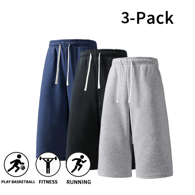 Men's Athletic Sweat Shorts 3-Pack