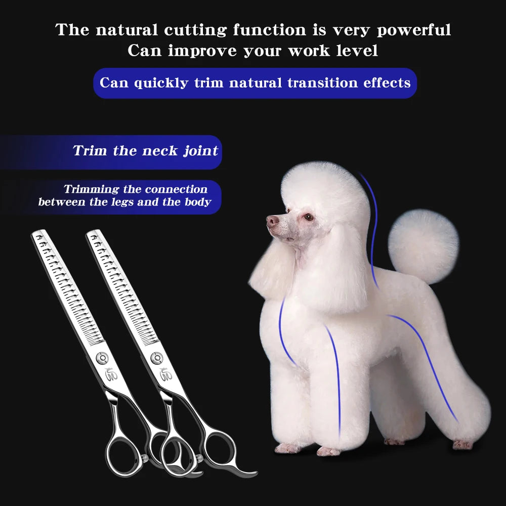 Natural Scissors for Pet Grooming, Natural and Traceless Haircuts for Thinning Fish Bones, Exclusively for Pet Grooming Shops