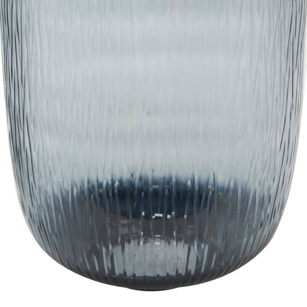 Black Textured Ombre Glass Decorative Vase (Set of 2)