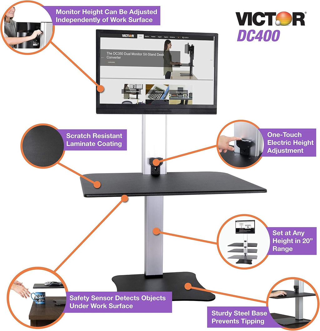 DC400 Electric Standing Desk,28"W
