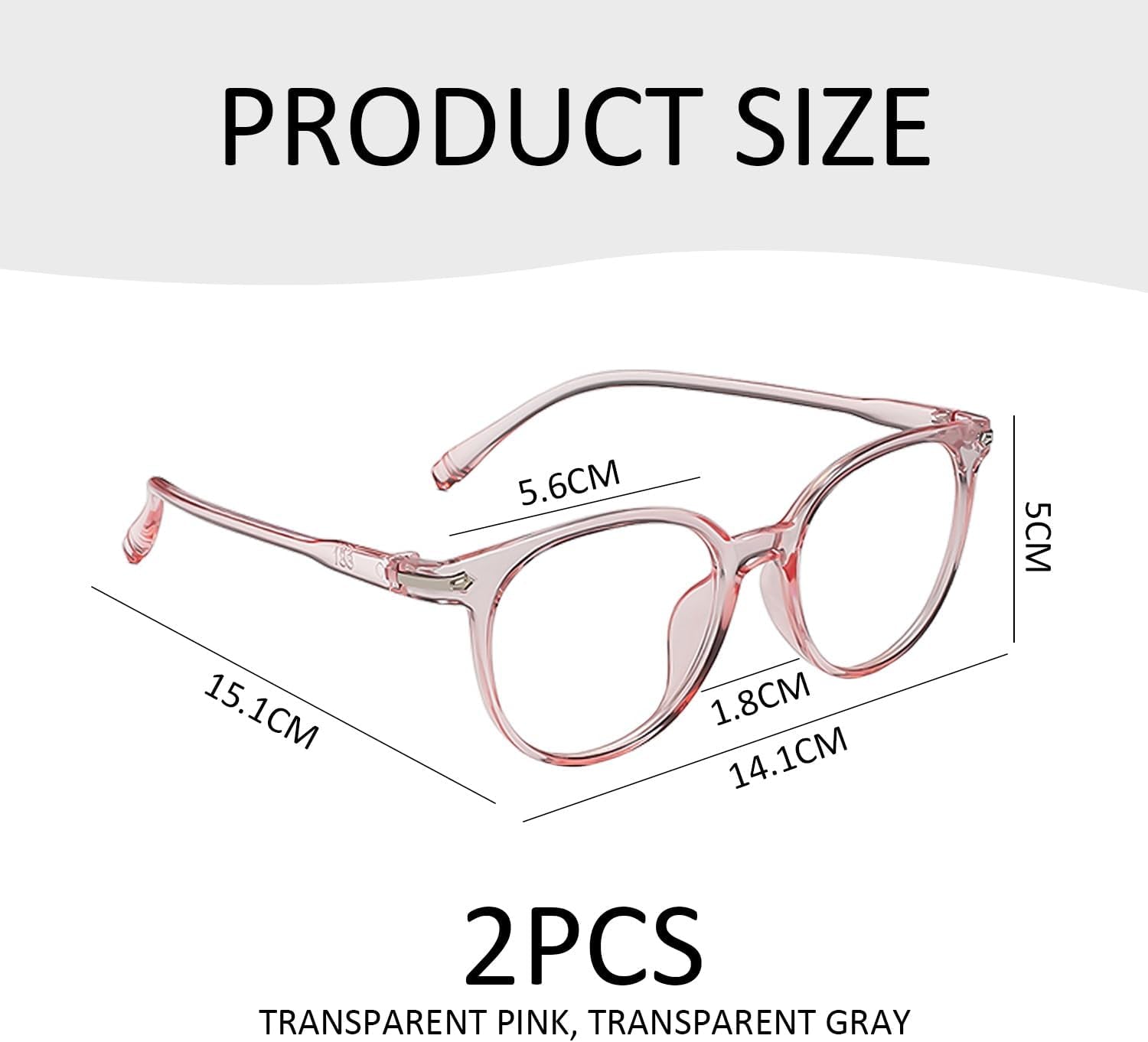 2 Pieces of round Frame Glasses, Children'S Glasses, Anti-Blue Light Glasses, Simple Design Glasses, Fashionable Glasses