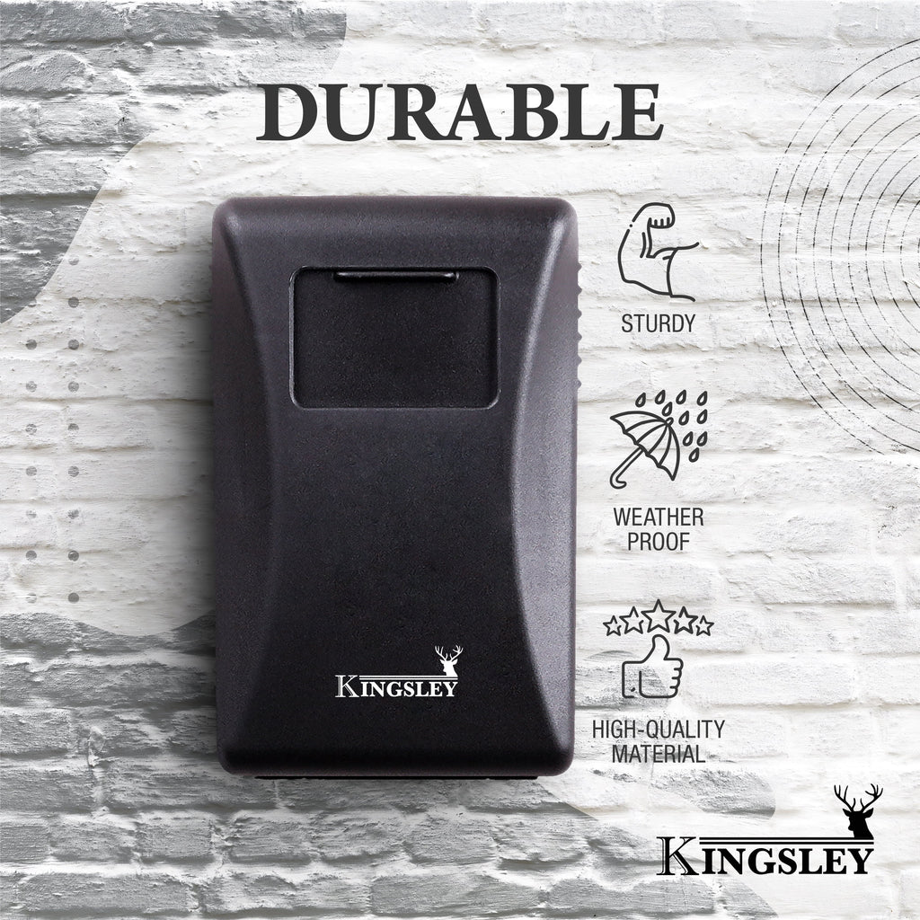 Weatherproof Key Lock Box, Wall Mount, 4-Digit Combination, Large Capacity for Spare Keys