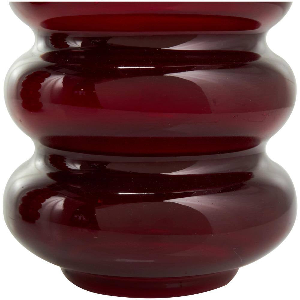 Red Bubble Glass Decorative Vase (Set of 2)