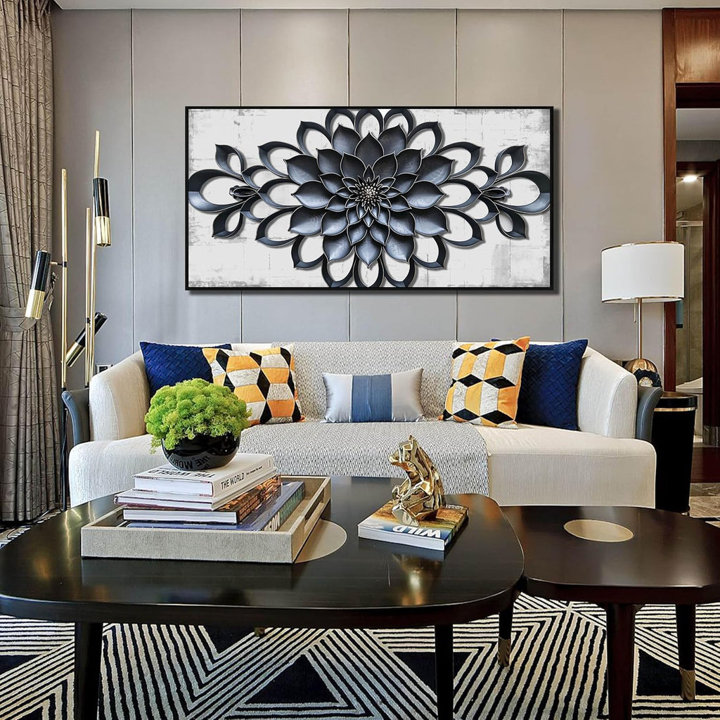 Modern Wall Art for Living Room Large Size - Minimalist Flower Canvas Wall Art for Bedroom - Large Picture Frames for Wall Size 29" X 59"
