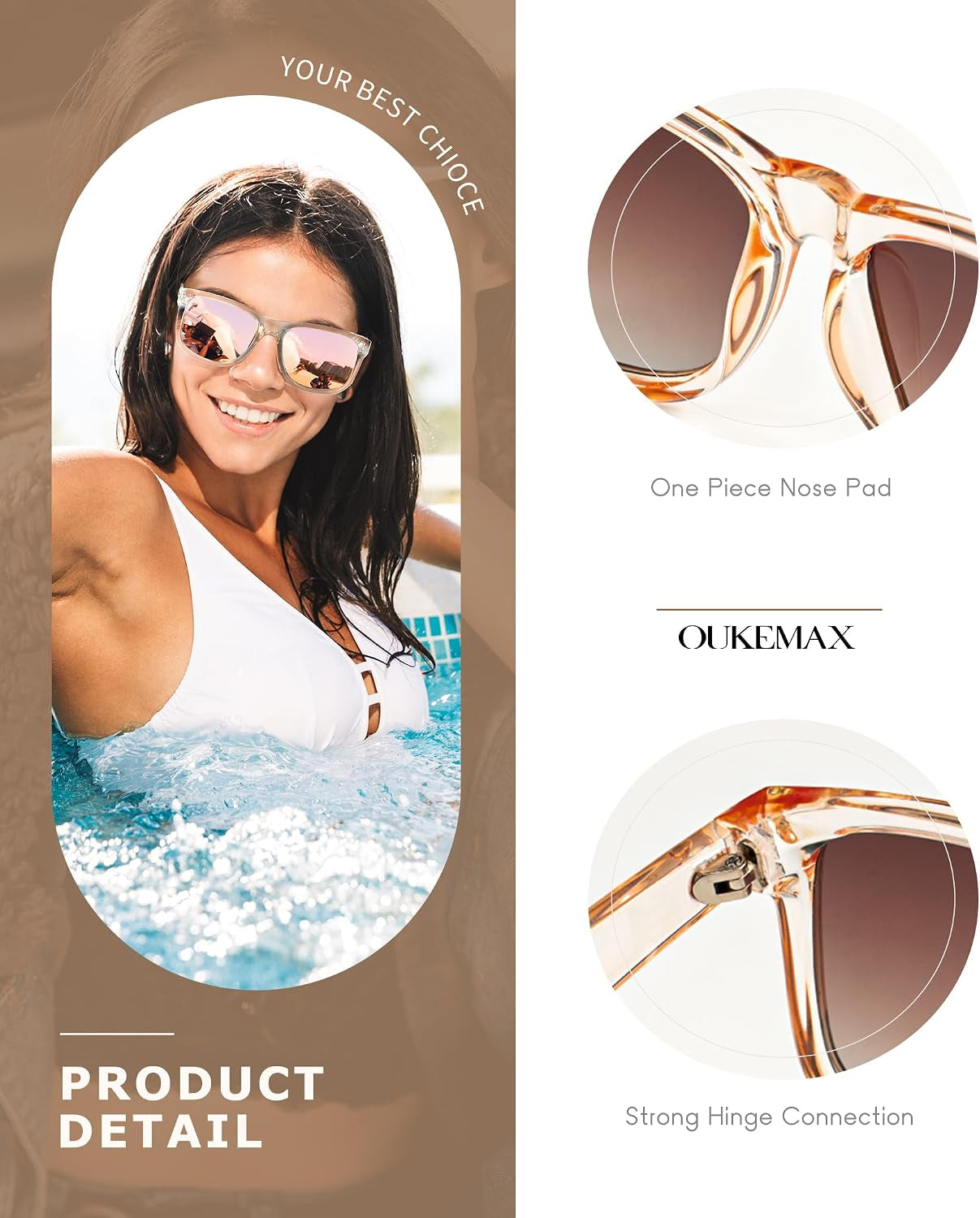Sunglasses-Women Polarized Sunglasses-Womens: Trendy Sun Glasses Polarized UV400 Protection Fashion Sun Glasses