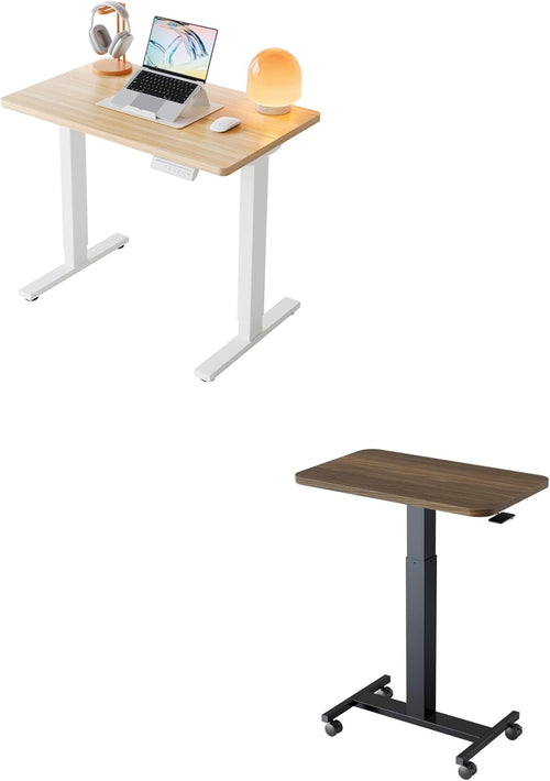 32" Small Electric Standing Desk &Small Rolling Laptop Standing Desk
