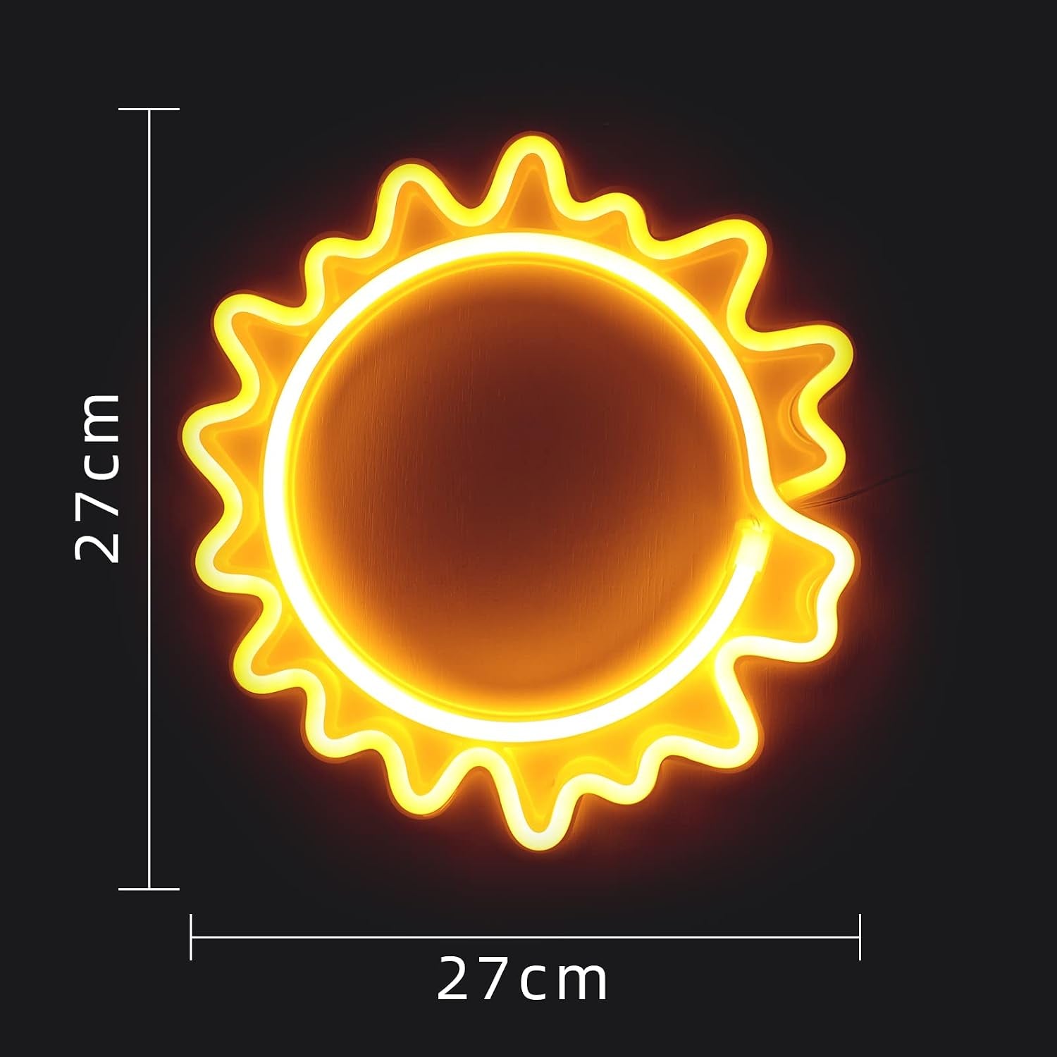 Sun Neon Signs, Neon Lights Signs Sunflower Warm White Light up Signs for Wall Decor Battery and USB Operated Neon Decorative Lights for Home, Bedroom, Bar, Party, Wedding, Christmas