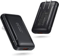 Ultra Slim Flat Portable USB Wall Charger Plug, 2 Pack Black