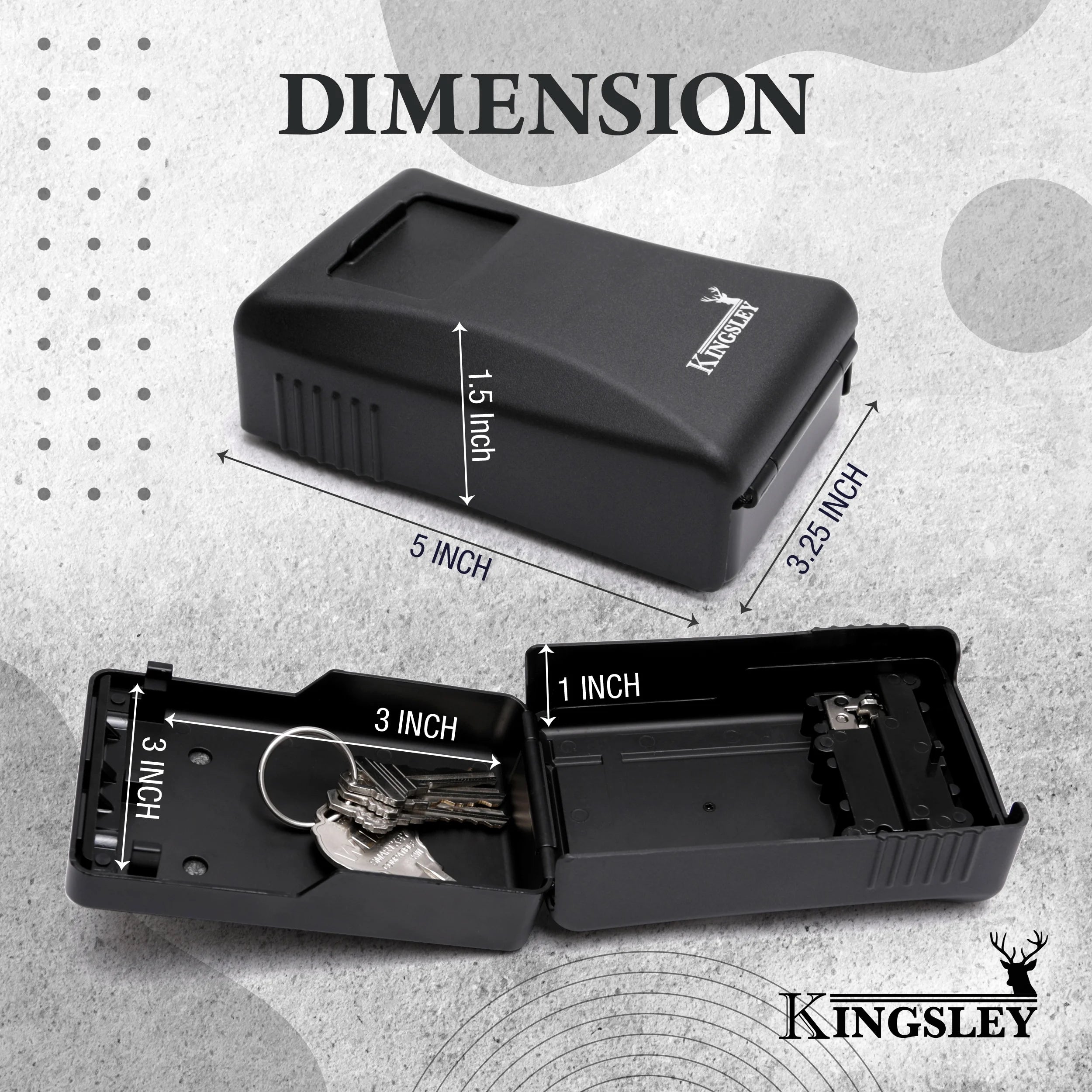 Weatherproof Key Lock Box, Wall Mount, 4-Digit Combination, Large Capacity for Spare Keys