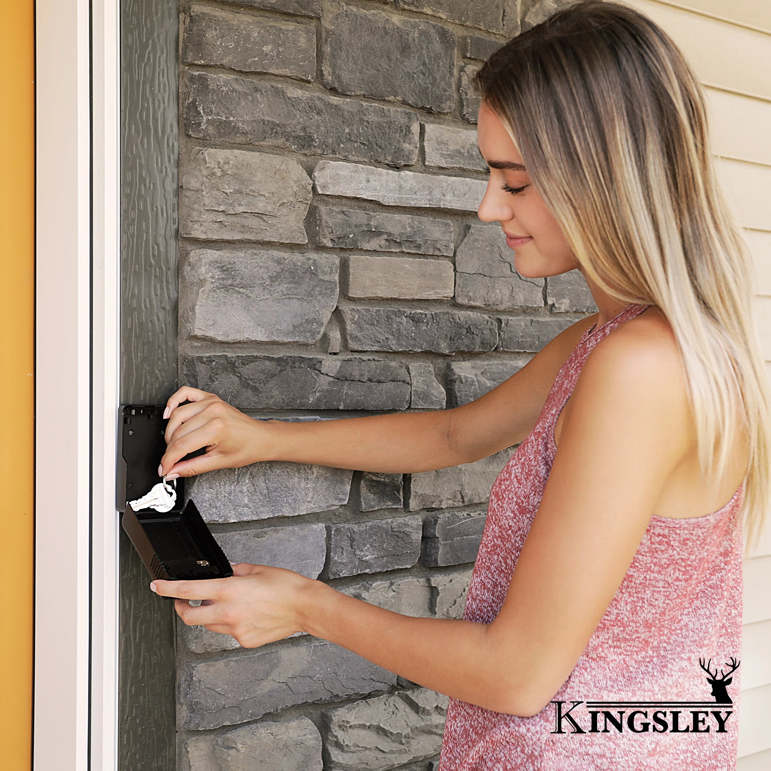 Weatherproof Key Lock Box, Wall Mount, 4-Digit Combination, Large Capacity for Spare Keys