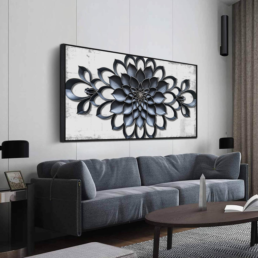 Modern Wall Art for Living Room Large Size - Minimalist Flower Canvas Wall Art for Bedroom - Large Picture Frames for Wall Size 29" X 59"