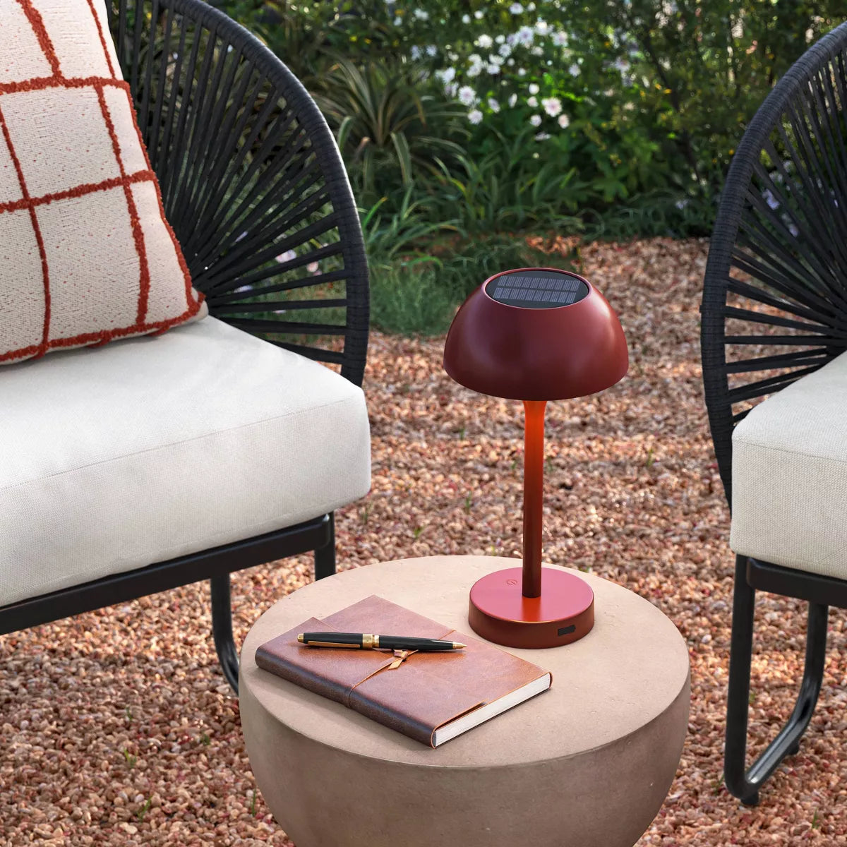 Solar and Rechargeable USB LED Outdoor Table Lamp - Threshold