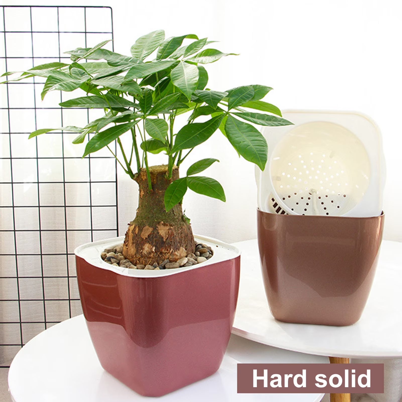 Self Watering Pots for Indoor Plants, Flower Pots Outdoor, Self Watering Planter, Plant Pots with Decorative Stones, Flower Pot, Plant Pots Indoor, Flower Pots Indoor