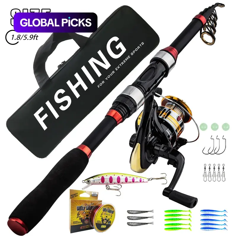 Telescopic Fishing Rod & Reel Combo Set