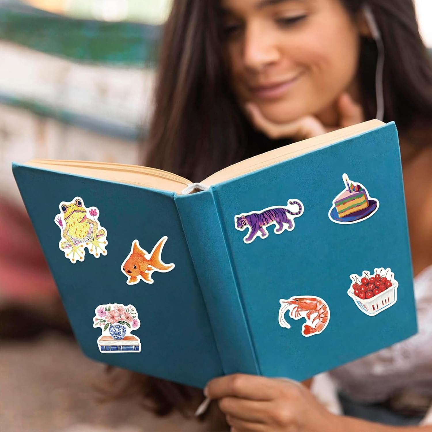 Cute Aesthetic Water Bottles Stickers, Girls Aesthetic Stickers(Red100) | Mediterranean Style, Waterproof Aesthetic Scrapbook Sticker, Vinyl Decals for Laptop Kindle Journal