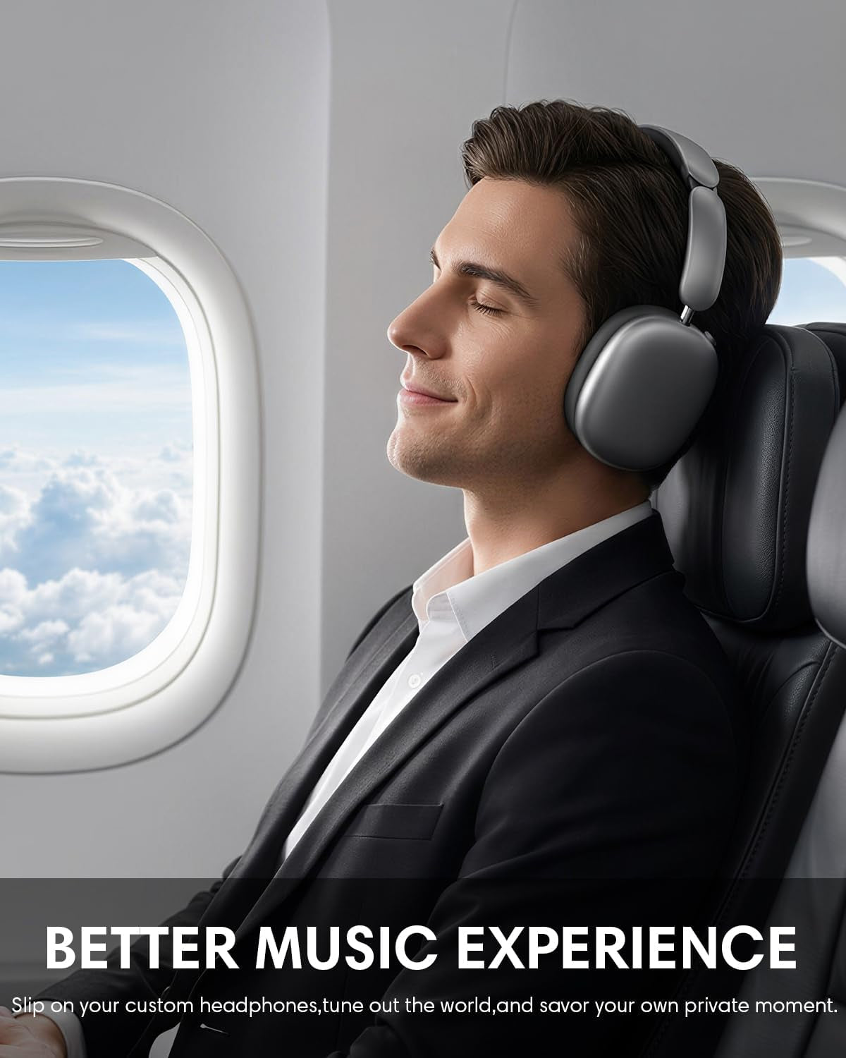 Y02 Active Noise Cancelling Headphones, Wireless Over-Ear Bluetooth 5.4 Headphones with Microphone, 60H Playtime, Hi-Res Audio, Big Bass, Foldable Lightweight for Travel Home Office, Grey