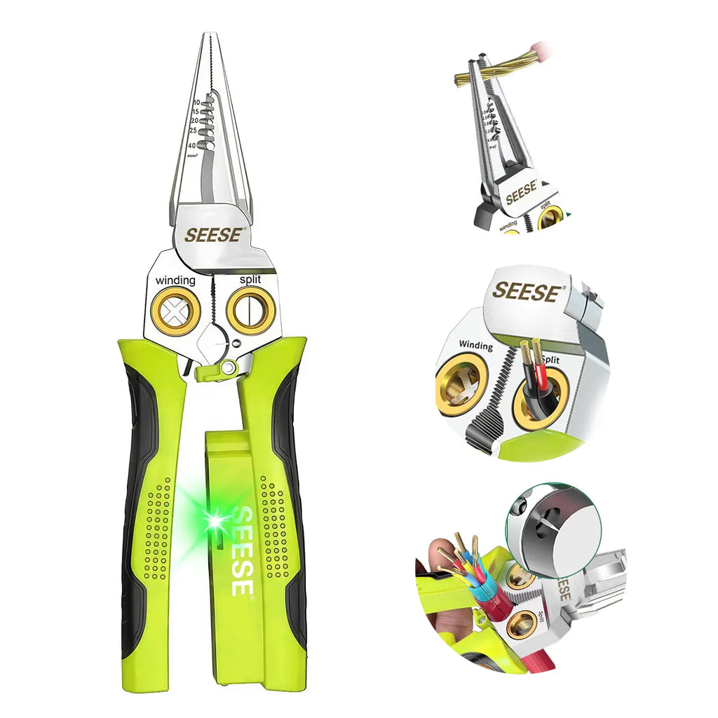 SEESE 8-in-1 Wire Stripper Twister with Voltage Tester