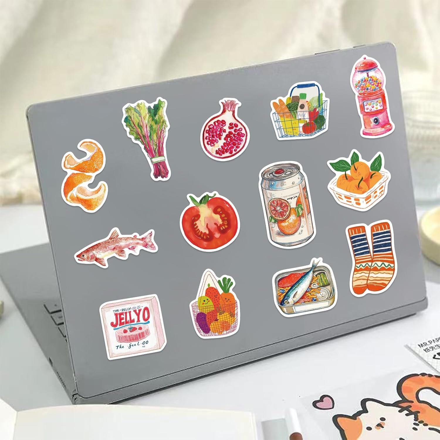 Cute Aesthetic Water Bottles Stickers, Girls Aesthetic Stickers(Red100) | Mediterranean Style, Waterproof Aesthetic Scrapbook Sticker, Vinyl Decals for Laptop Kindle Journal