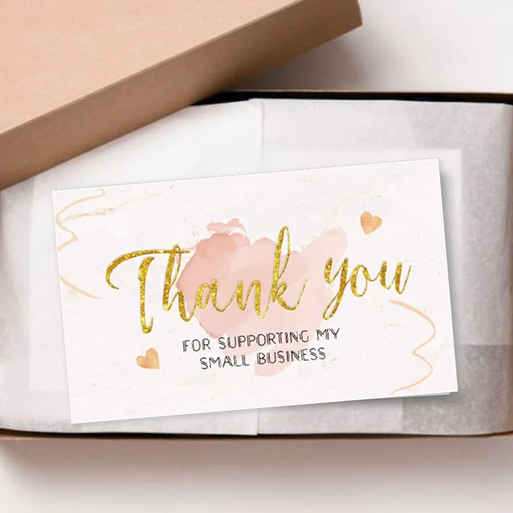 30 Thank you Card Foil Gold Card Thank you For your Supporting my Small Business Card Small Shop Gift Decorative Card
