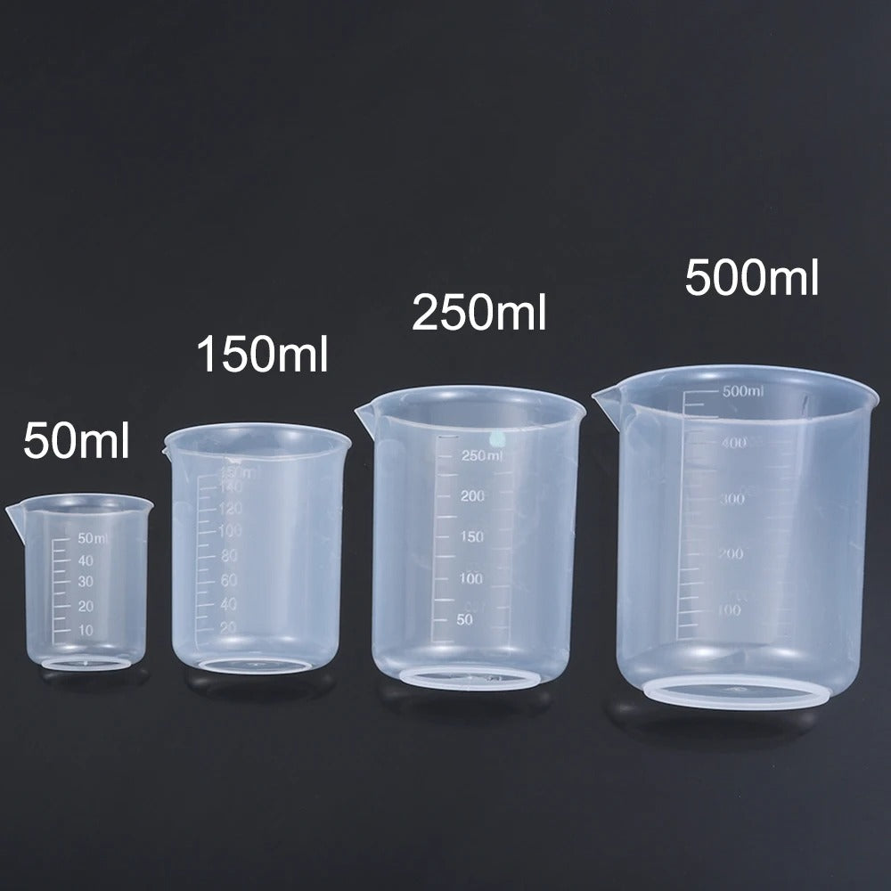 Plastic Graduated Measuring Cup 50ml/150ml/250ml/500ml Laboratory Beaker Kitchen Baking Tool