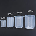 Plastic Graduated Measuring Cup 50ml/150ml/250ml/500ml Laboratory Beaker Kitchen Baking Tool