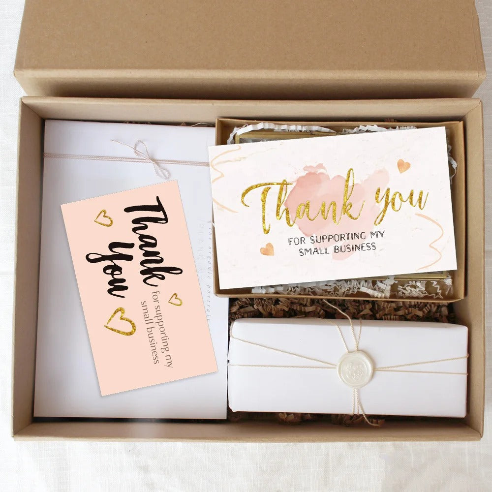 30 Thank you Card Foil Gold Card Thank you For your Supporting my Small Business Card Small Shop Gift Decorative Card