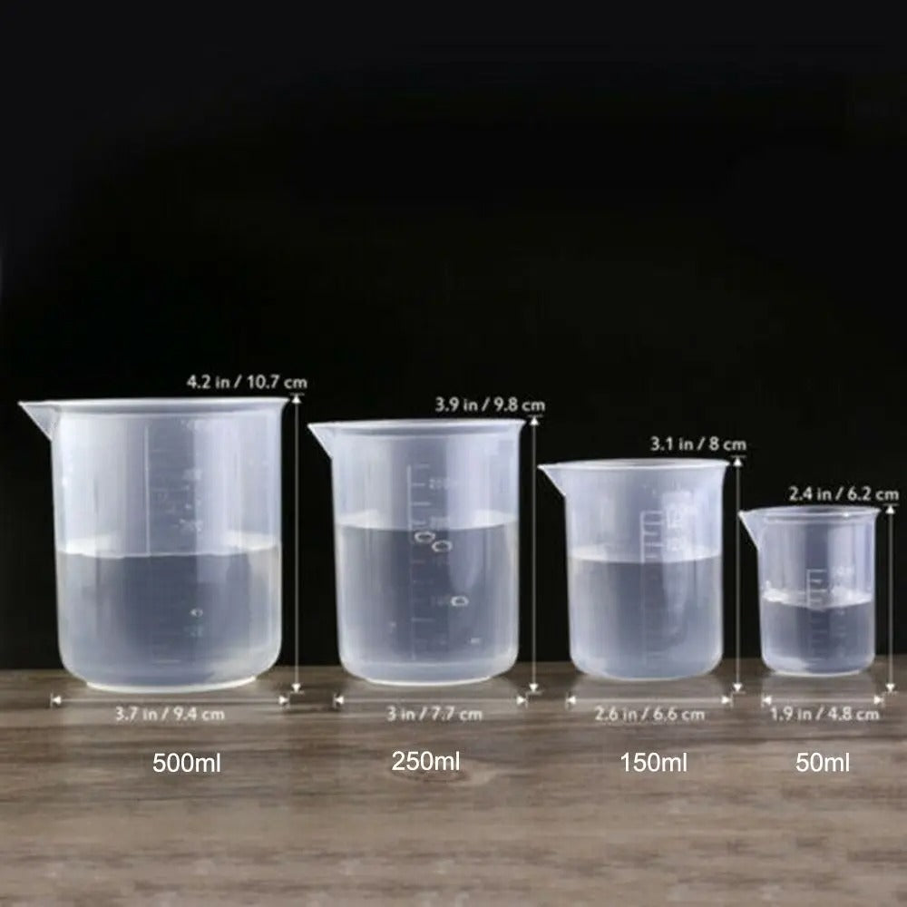 Plastic Graduated Measuring Cup 50ml/150ml/250ml/500ml Laboratory Beaker Kitchen Baking Tool
