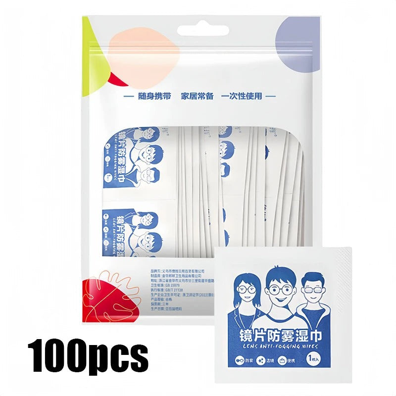 100 Pack Eyeglass & Screen Cleaning Wipes Individually Wrapped
